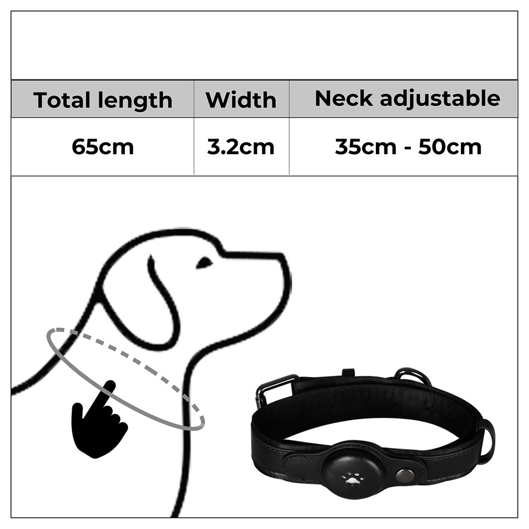 PaWz Bluetooth Pet Tracker Collar Dog Locator GPS Smart Waterproof 120m Black Petsleisure