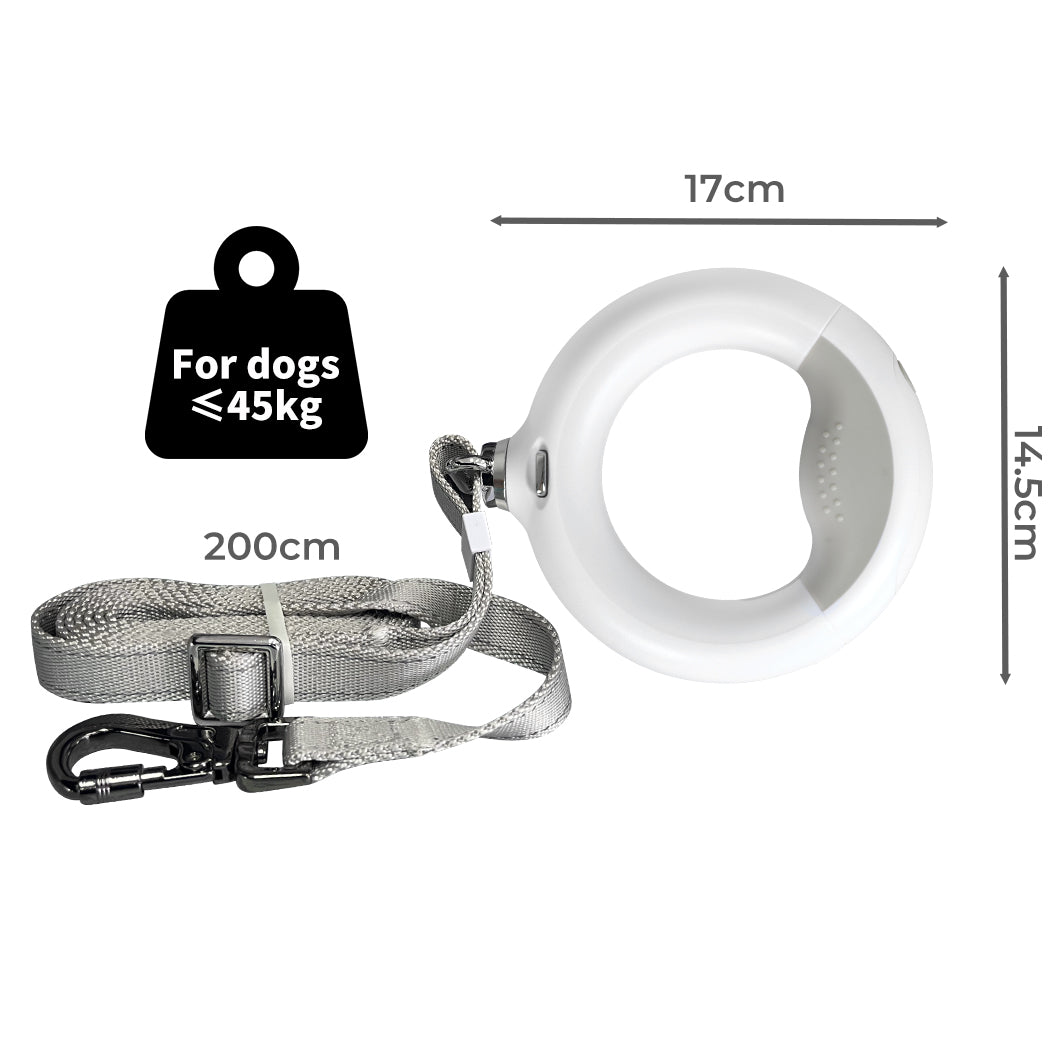 PaWz LED Dog Leash Lead Walking Rope Flashlight Heavy Duty 45kg Capacity White Petsleisure