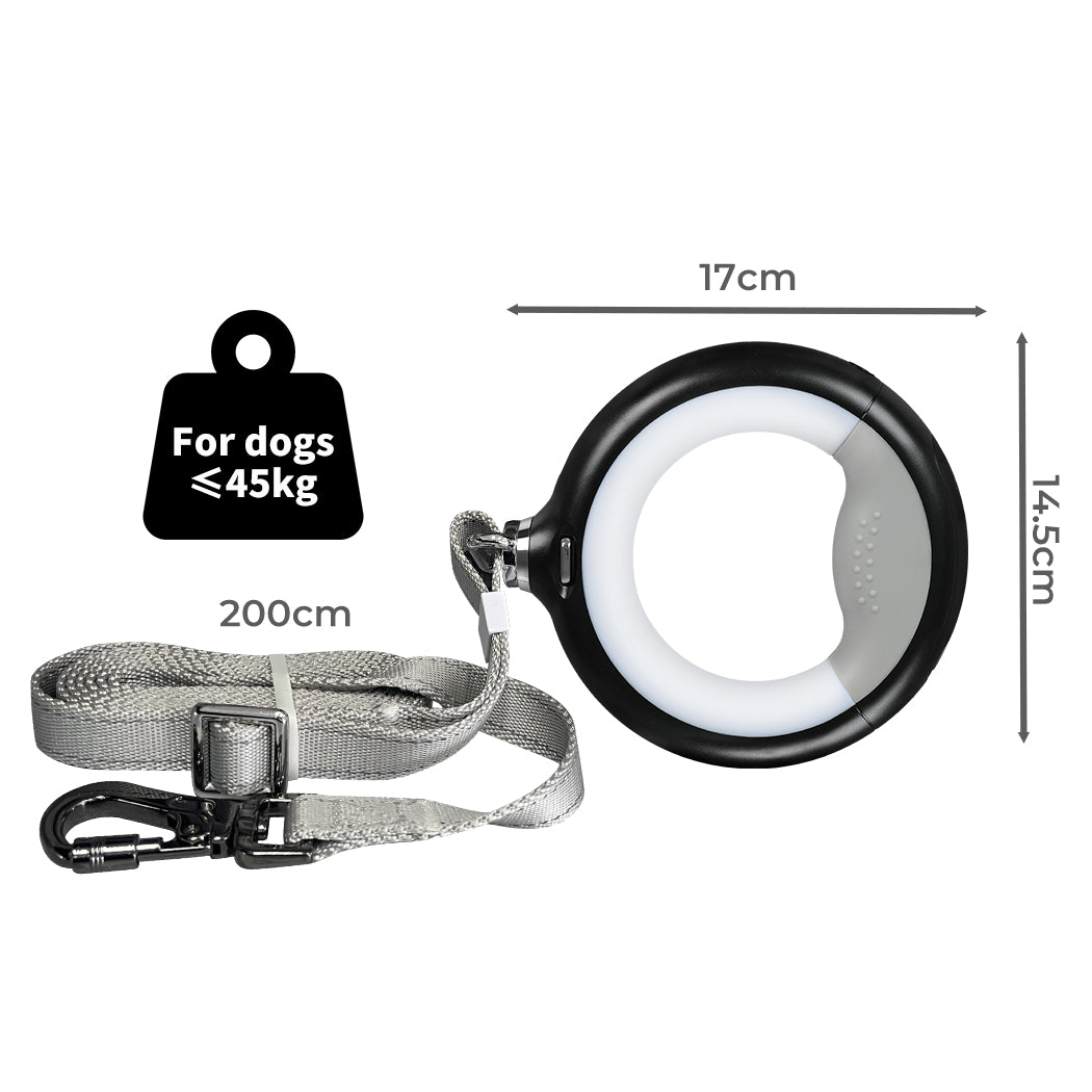 PaWz LED Dog Leash Lead Walking Rope Flashlight Heavy Duty Nylon Extendable 2m Petsleisure