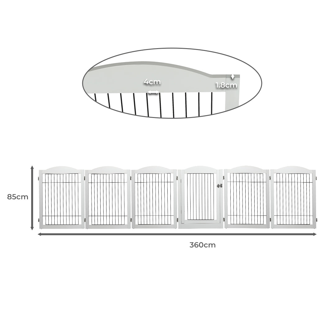 PaWz 6 Panels Pet Dog Playpen Puppy Exercise Cage Enclosure Fence Indoor White PaWz