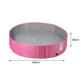 Portable Pet Swimming Pool Kids Dog Cat Washing Bathtub Outdoor Bathing Pink M PaWz