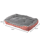 PaWz Pet Dog Cat Bed Deluxe Soft Cushion Lining Warm Kennel Orange Geo L PaWz