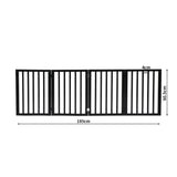PaWz 4 Panels Wooden Pet Gate Dog Fence Safety Stair Barrier Security Door Black PaWz