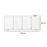 PaWz Wooden Pet Gate Dog Fence Safety Stair Barrier Security Door 4 Panel Large Petsleisure