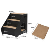 PaWz Wooden Dog Ramp Stairs Steps For Bed Pet Calming Kennel Non-Slip Black PaWz