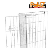 PaWz Pet Dog Playpen Puppy Exercise 8 Panel Enclosure Fence Silver With Door 36" PaWz