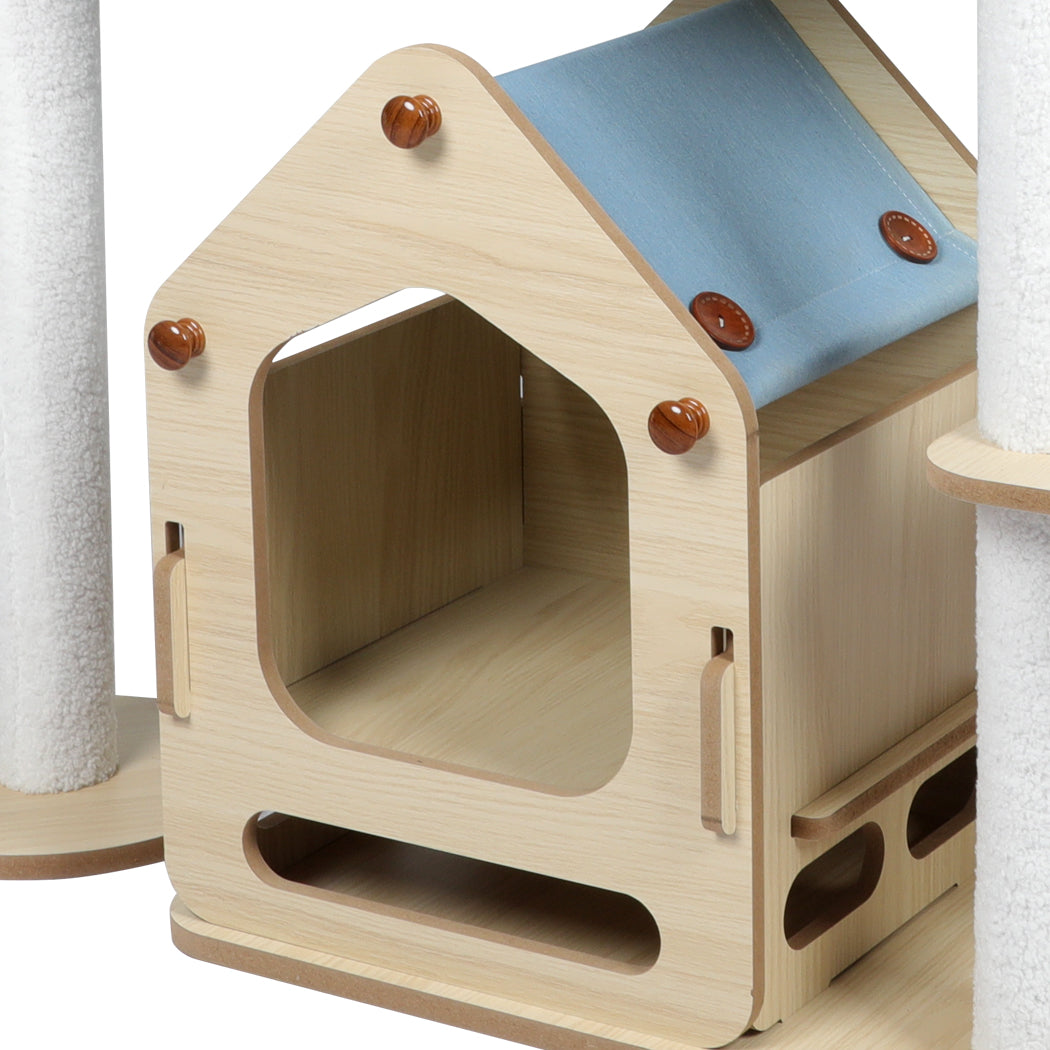 PaWz Cat Tree Scratching Post Scratcher Cats Tower Wood Condo Toys House 138cm PaWz