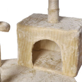 PaWz Cat Tree Toy Scratching Post Scratcher Tower Condo Wooden House Cream 130cm PaWz