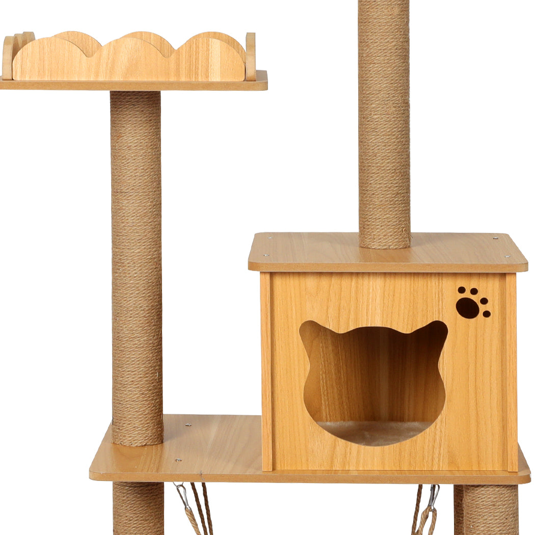 PaWz Cat Tree Scratching Post Scratcher Cats Tower Wood Condo Toys House 132cm Petsleisure