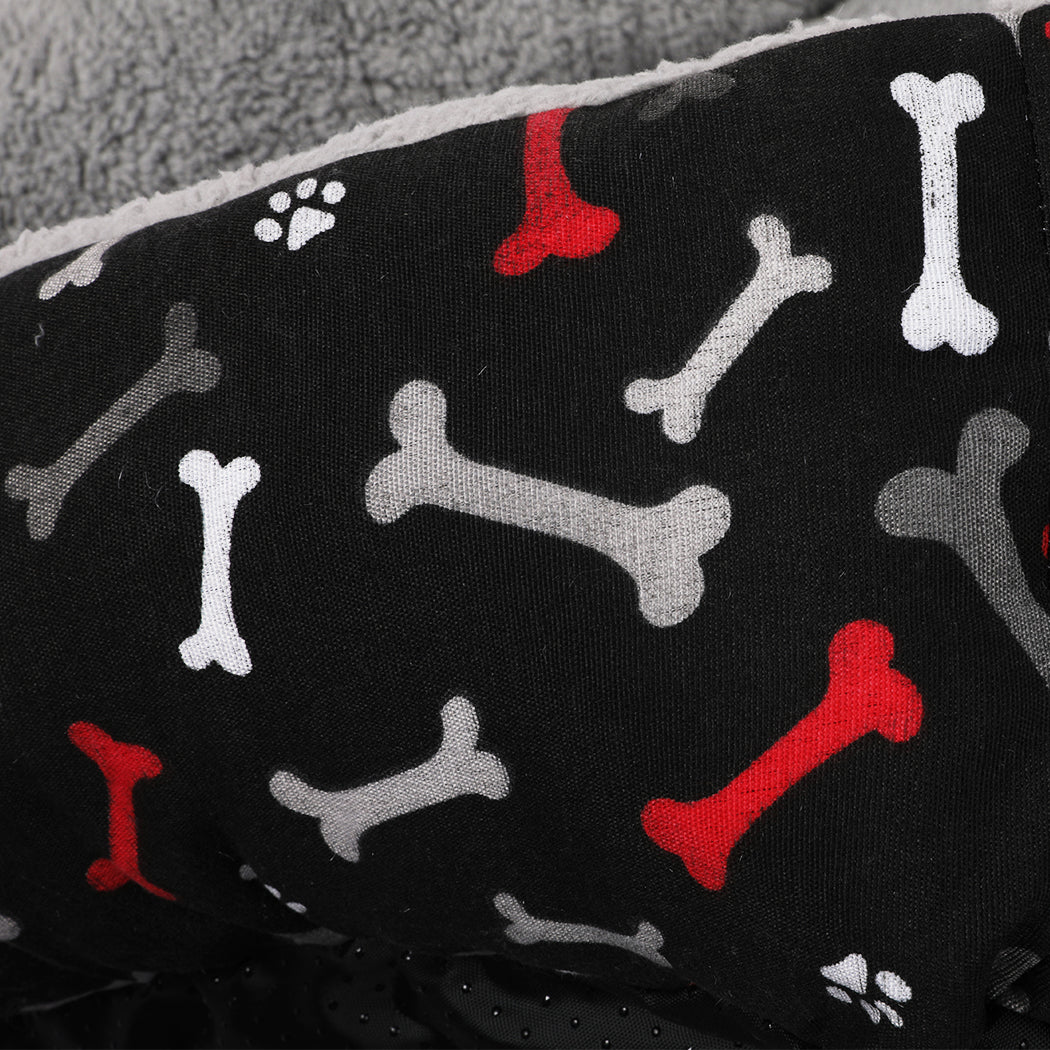 PaWz Pet Dog Cat Bed Deluxe Soft Cushion Lining Warm Kennel Black Bone XL PaWz
