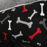 PaWz Pet Dog Cat Bed Deluxe Soft Cushion Lining Warm Kennel Black Bone XL PaWz