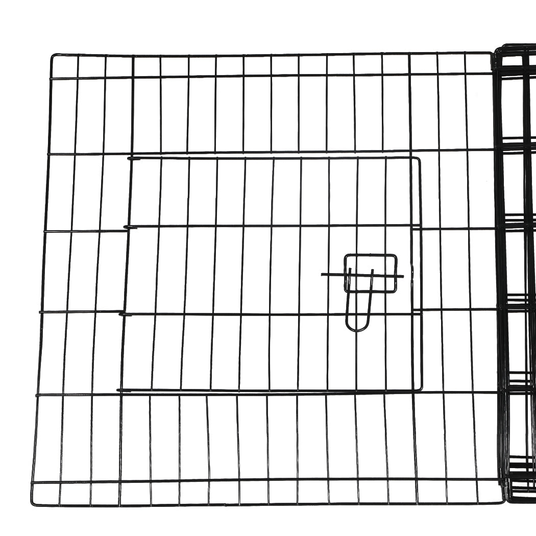 PaWz Pet Dog Playpen Puppy Exercise 8 Panel Enclosure Fence Black With Door 24" PaWz