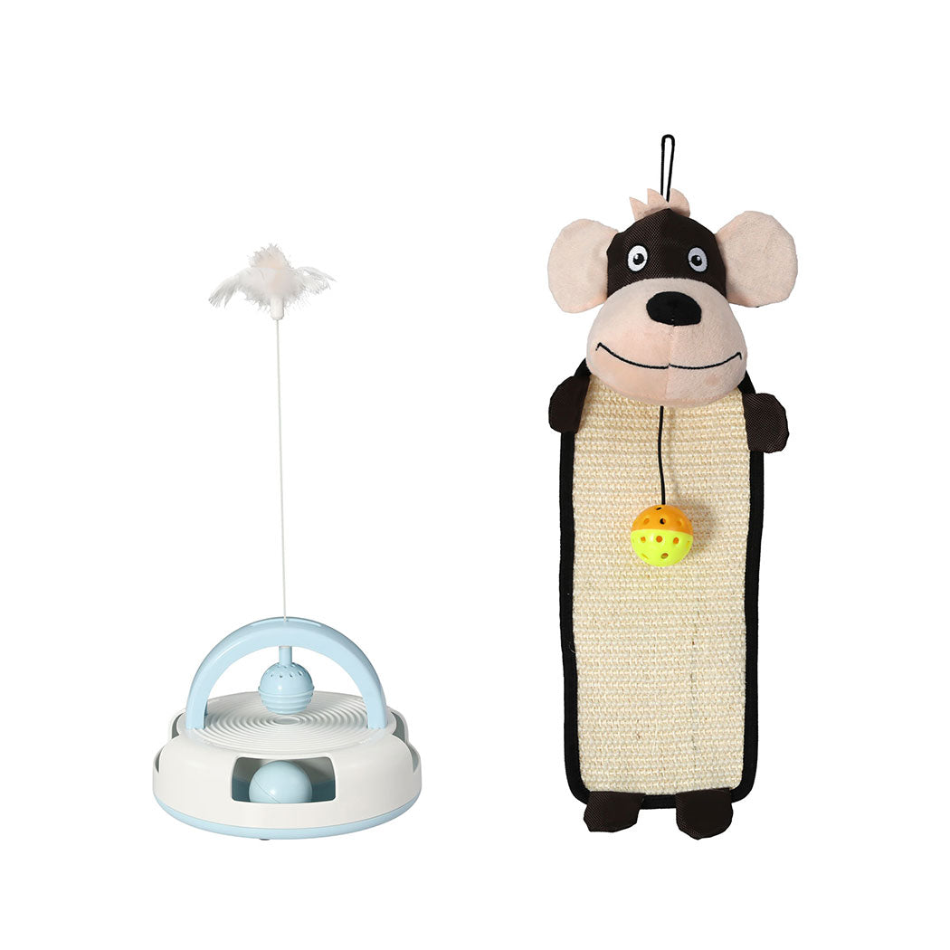 PaWz Interactive Pet Toy Set Cat Tunnel Bed Feather Teaser Dog Scratching Board Petsleisure