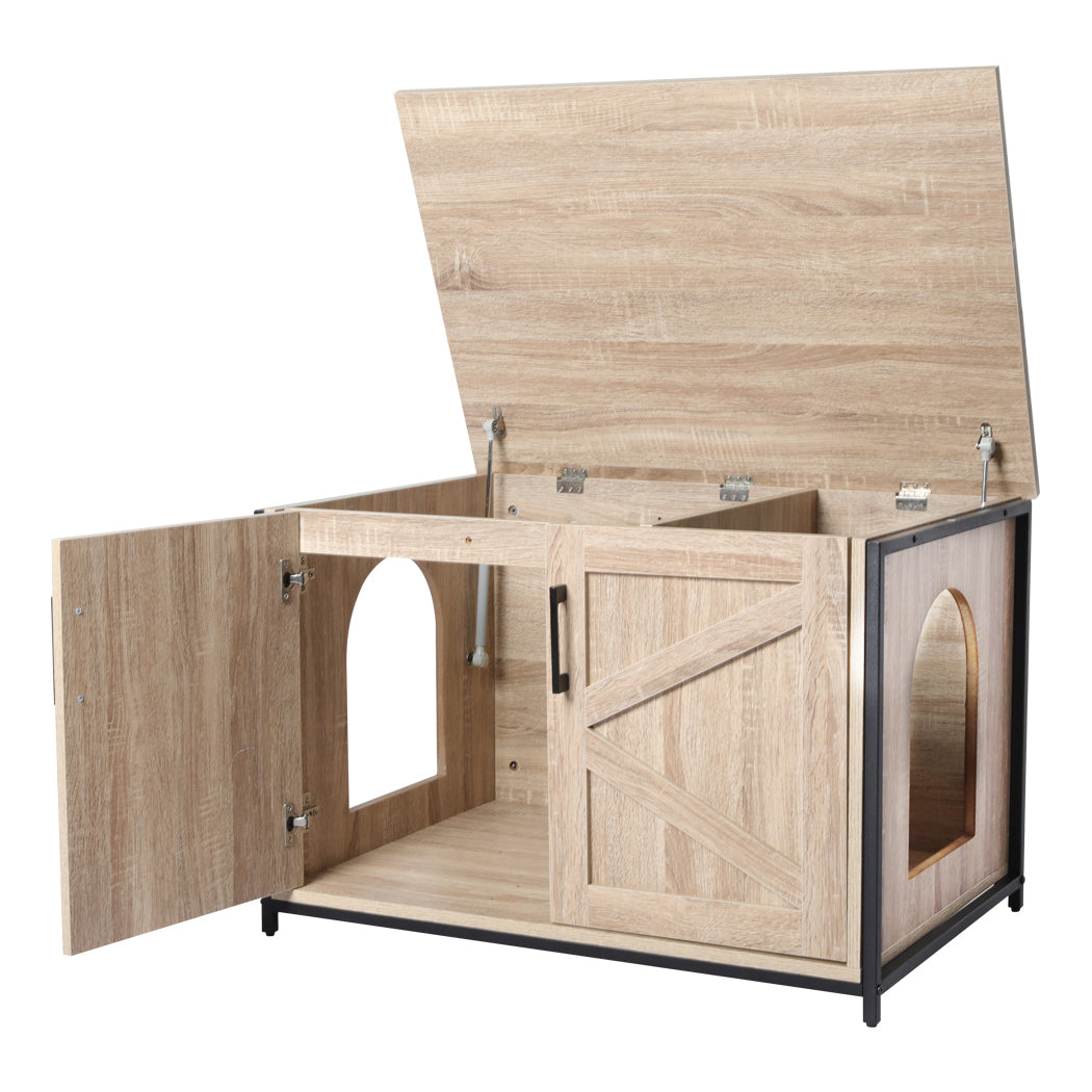 PaWz Enclosed Hooded Cat Litter Box Furniture Kitty Toilet Tray Pet House Table PaWz