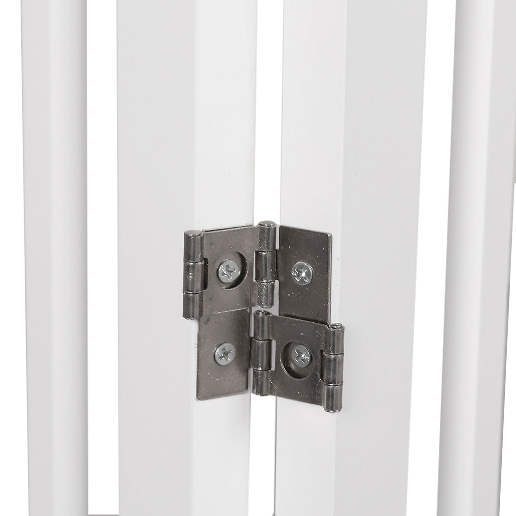 PaWz Wooden Pet Gate Dog Fence Safety Stair Barrier Security Door 3 Panels White PaWz