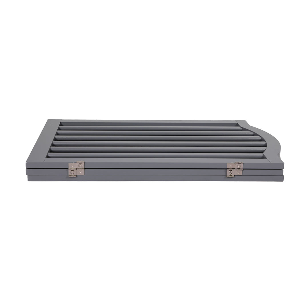 PaWz Wooden Pet Gate Dog Fence Safety Stair Barrier Security Door 3 Panels Grey PaWz