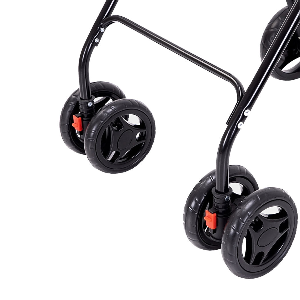 PaWz Two-tier Pet Stroller Double Dog Pram Cat Carrier Travel Pushchair Foldable Petsleisure