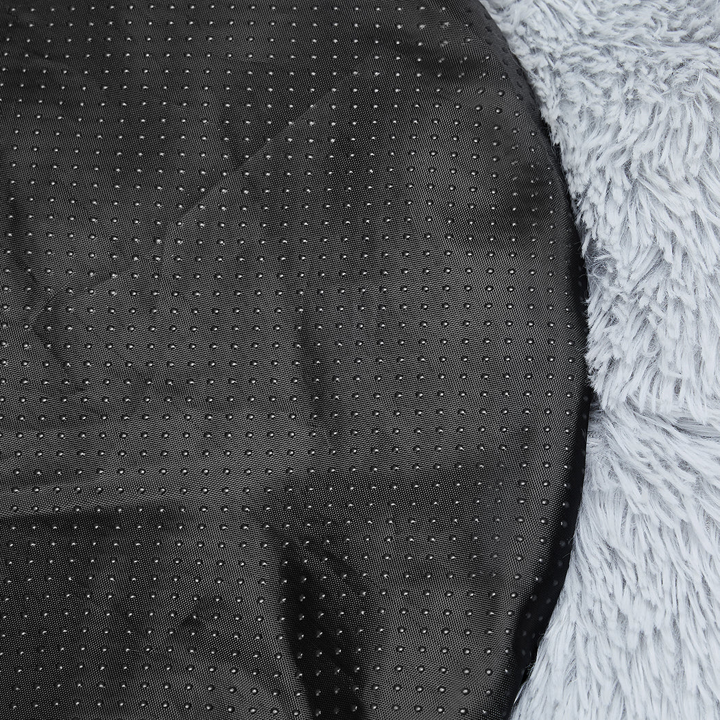 PaWz Pet Bed Cat Dog Donut Nest Calming Kennel Cave Sleeping Light Grey XXXL PaWz
