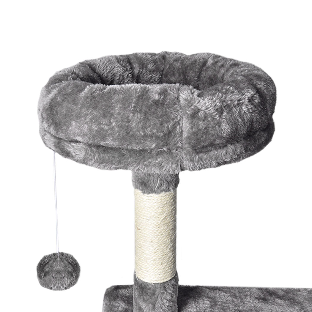 PaWz Cat Tree Toy Scratching Post Scratcher Tower Condo Wooden House Grey 130cm PaWz