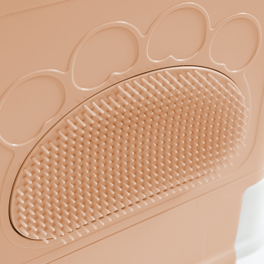 PaWz Foldable Cat Litter Box Tray Enclosed Kitty Toilet Hood Hair Grooming Pink PaWz