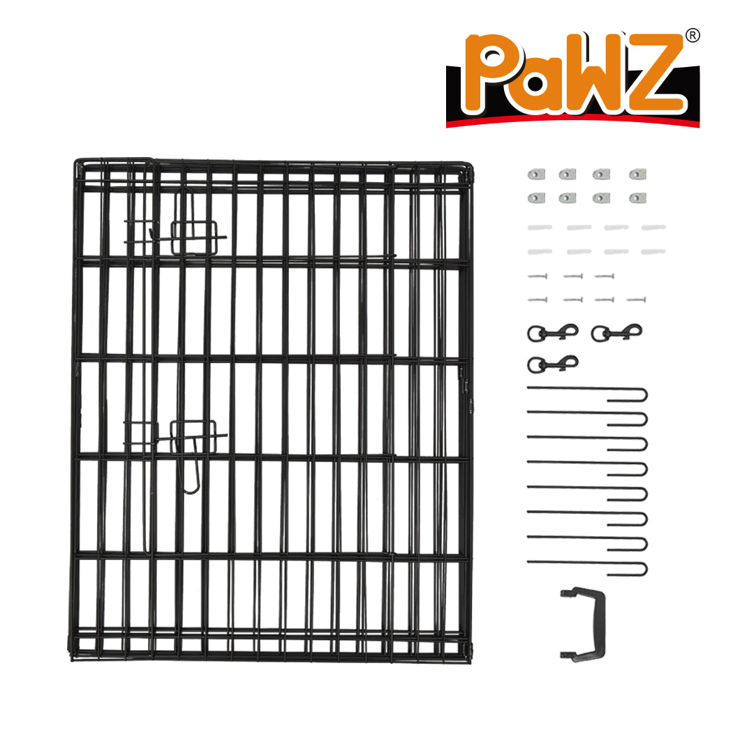 PaWz Pet Dog Playpen Puppy Exercise 8 Panel Enclosure Fence Black With Door 42" PaWz