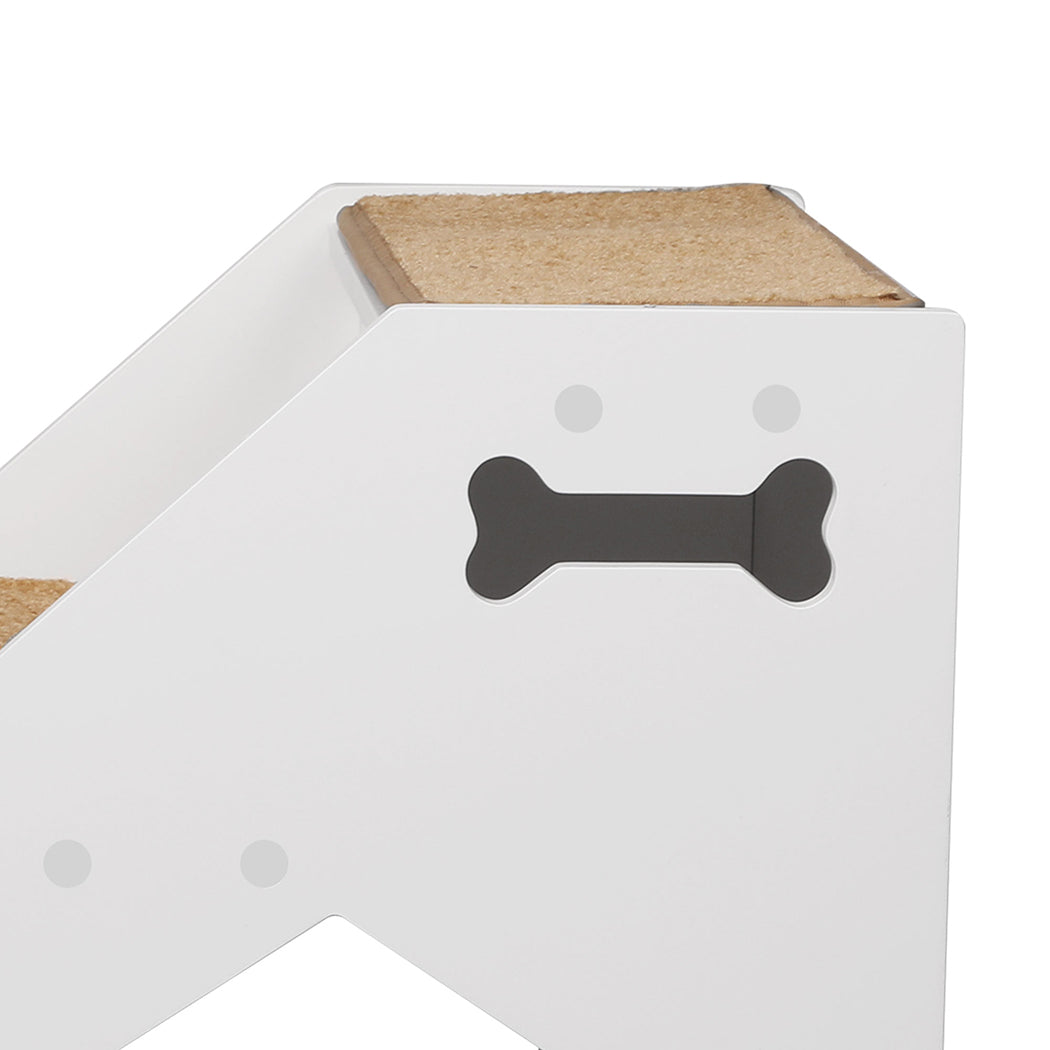 PaWz Wooden Dog Ramp Stairs Steps For Bed Pet Calming Kennel Non-Slip White PaWz