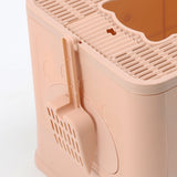PaWz Foldable Cat Litter Box Tray Enclosed Kitty Toilet Hood Hair Grooming Pink PaWz