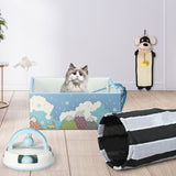 PaWz Interactive Pet Toy Set Cat Tunnel Bed Feather Teaser Dog Scratching Board Petsleisure