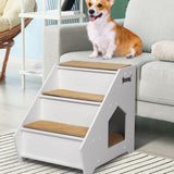 PaWz Wooden Dog Ramp Stairs Steps For Bed Pet Calming Kennel Non-Slip White PaWz