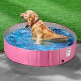 Portable Pet Swimming Pool Kids Dog Cat Washing Bathtub Outdoor Bathing Pink L PaWz
