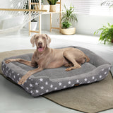PaWz Pet Dog Cat Bed Deluxe Soft Cushion Lining Warm Kennel Grey Star XL PaWz