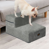 PaWz Pet Stairs 2 Step Ramp Portable Adjustable Climbing Ladder Soft Washable PaWz