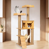 PaWz Cat Tree Scratching Post Scratcher Cats Tower Wood Condo Toys House 132cm Petsleisure