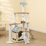 PaWz Cat Tree Scratching Post Scratcher Cats Tower Wood Condo Toys House 138cm PaWz