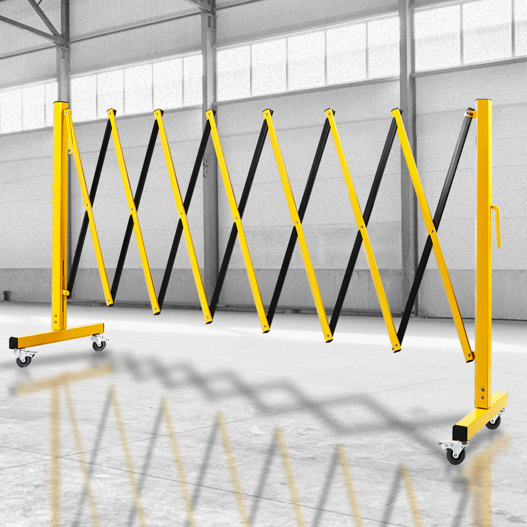 Expandable Portable Safety Barrier With Castors 350cm Retractable Isolation Fence Unbranded