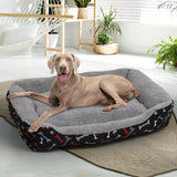 PaWz Pet Dog Cat Bed Deluxe Soft Cushion Lining Warm Kennel Black Bone XL PaWz