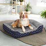 PaWz Pet Dog Cat Bed Deluxe Soft Cushion Lining Warm Kennel Navy Anchor L PaWz