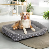 PaWz Pet Dog Cat Bed Deluxe Soft Cushion Lining Warm Kennel Grey Star L PaWz