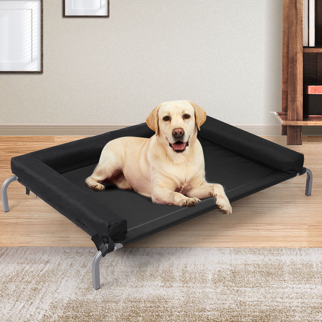 PaWz Elevated Pet Bed Dog Puppy Cat Trampoline Hammock Raised Heavy Duty Black L PaWz