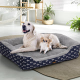 PaWz Pet Dog Cat Bed Deluxe Soft Cushion Lining Warm Kennel Navy Anchor XXL PaWz