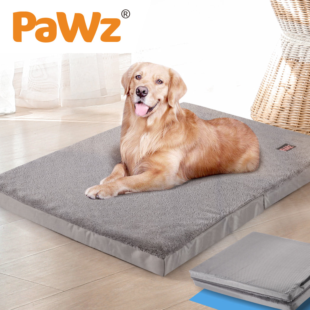 PaWz Pet Bed Foldable Dog Puppy Beds Cushion Pad Pads Soft Plush Black M PaWz