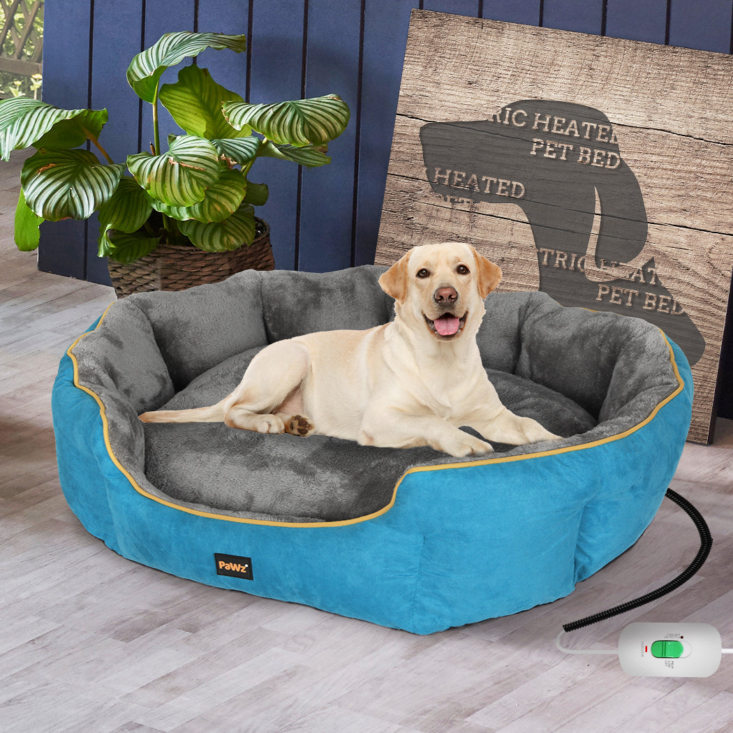PaWz Electric Pet Heater Bed Heated Mat Cat Dog Heat Blanket Removable Cover L Petsleisure