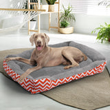 PaWz Pet Dog Cat Bed Deluxe Soft Cushion Lining Warm Kennel Orange Geo XL PaWz