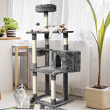 PaWz Cat Tree Toy Scratching Post Scratcher Tower Condo Wooden House Grey 130cm PaWz