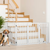 PaWz Wooden Pet Gate Dog Fence Safety Stair Barrier Security Door 4 Panel Large Petsleisure