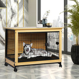 PaWz Wooden Wire Dog Kennel Side End Table Steel Puppy Crate Indoor Pet House XXL PaWz
