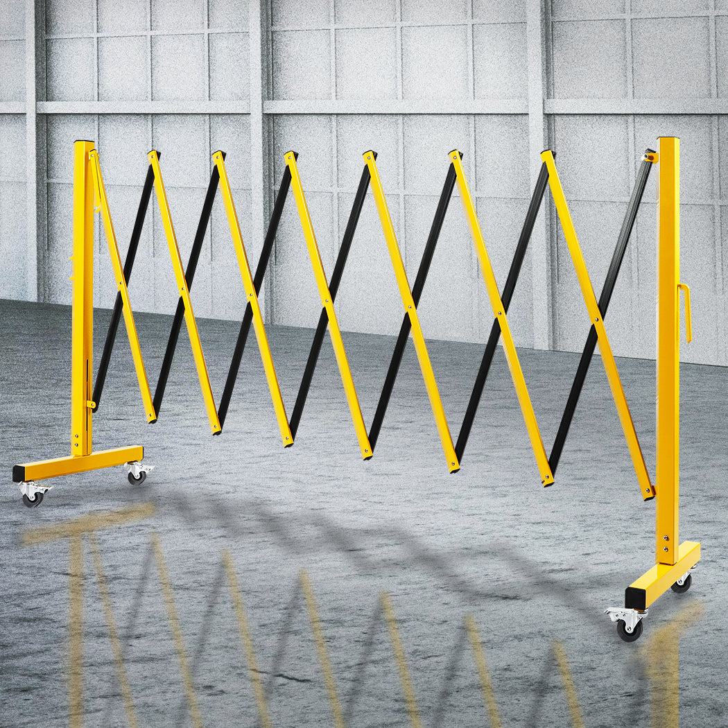 Expandable Portable Safety Barrier With Castors 350cm Retractable Isolation Fence Unbranded