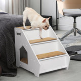 PaWz Wooden Dog Ramp Stairs Steps For Bed Pet Calming Kennel Non-Slip White PaWz