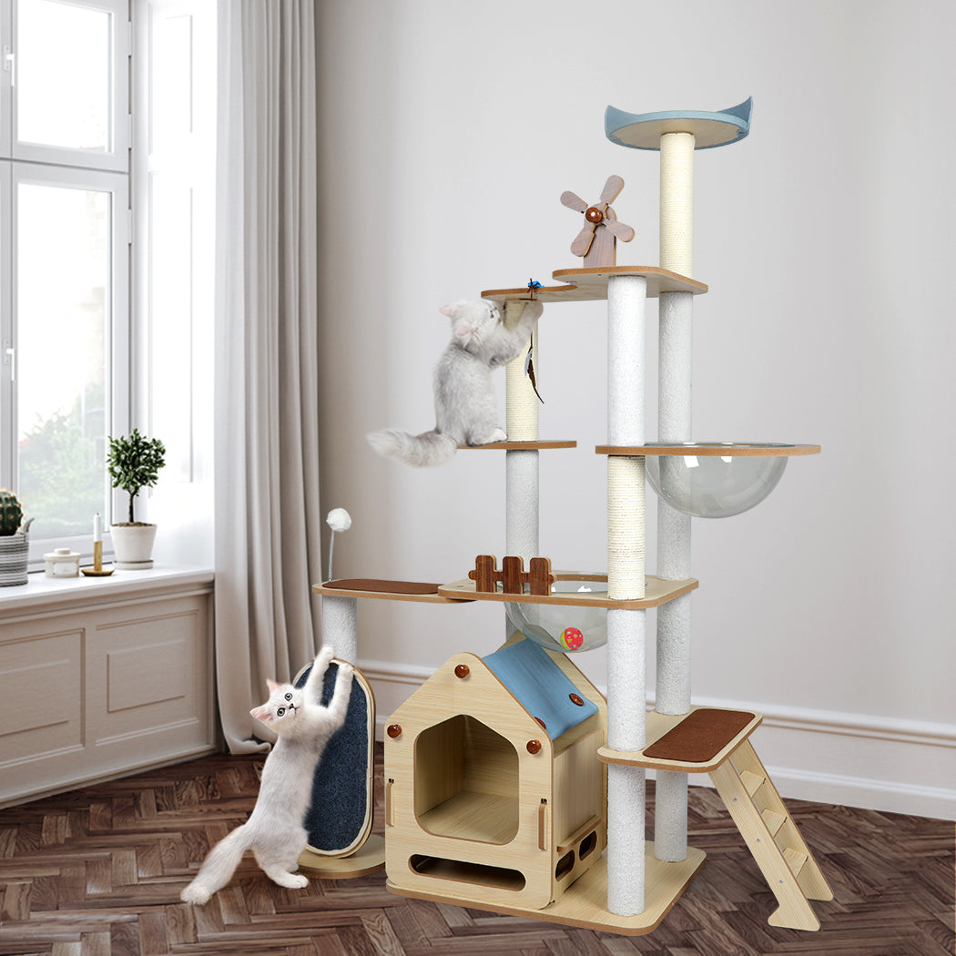 PaWz Cat Tree Scratching Post Scratcher Cats Tower Wood Condo Toys House 168cm Petsleisure