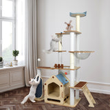 PaWz Cat Tree Scratching Post Scratcher Cats Tower Wood Condo Toys House 168cm Petsleisure